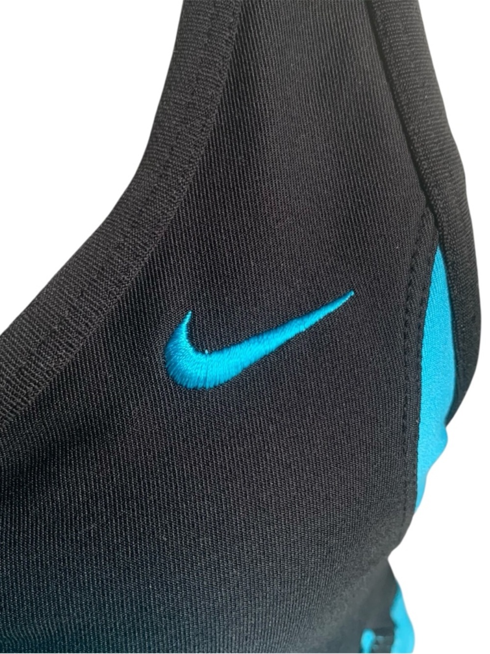 Nike Tank Top Scoop Neck With Shelf Sports Tech Tank Black Aqua M/S - Picture 4 of 15